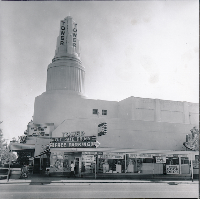 historic photo of first Tower Theater in Sacremento, CA circa 1960s