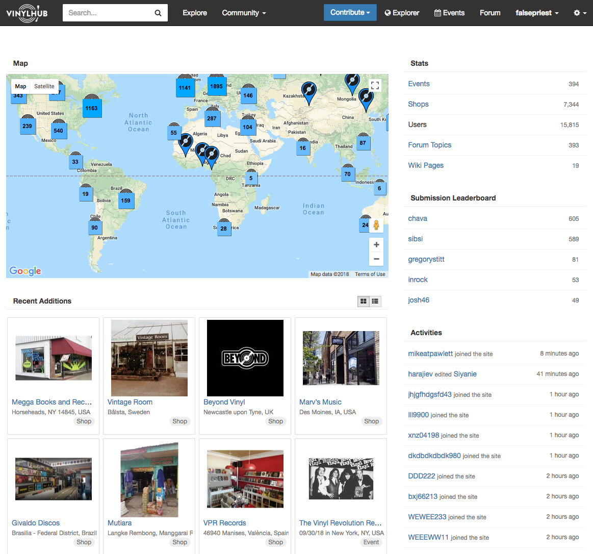 Vinylhub, a global index of record stores