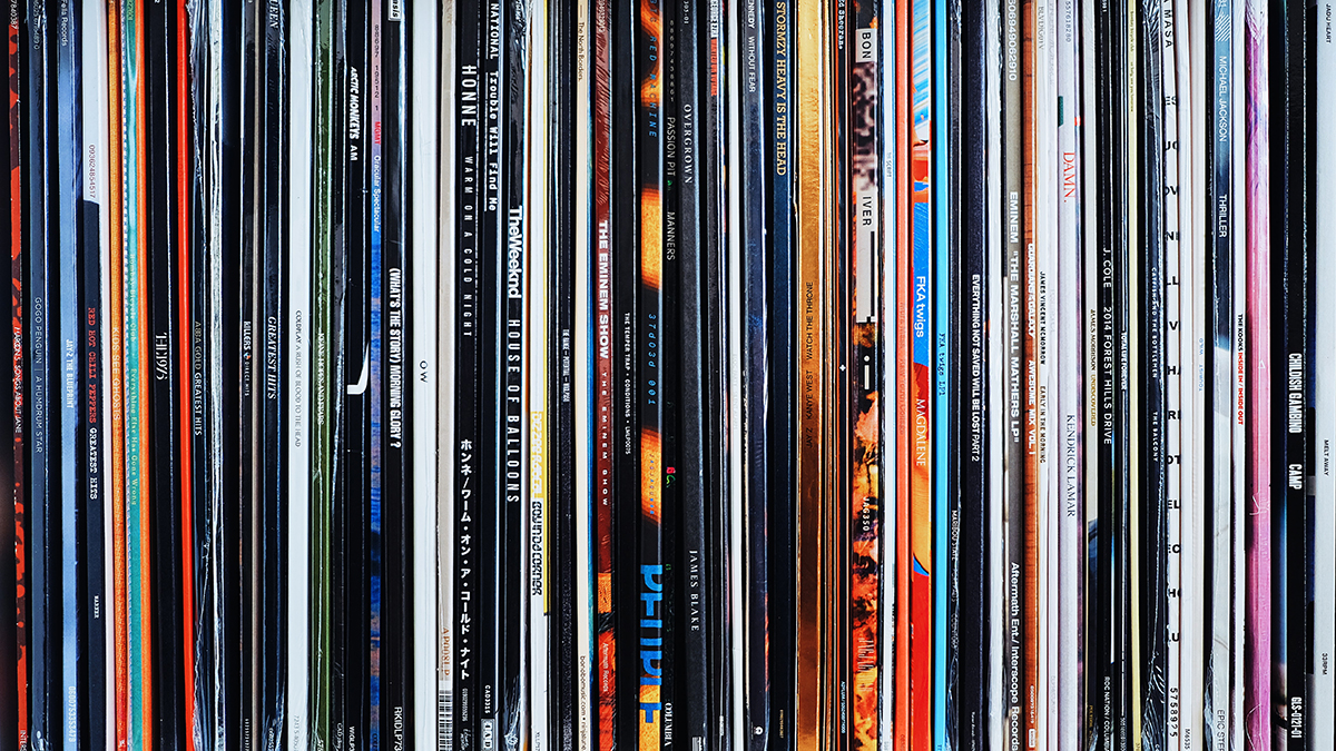 release vinyl record collection shelf