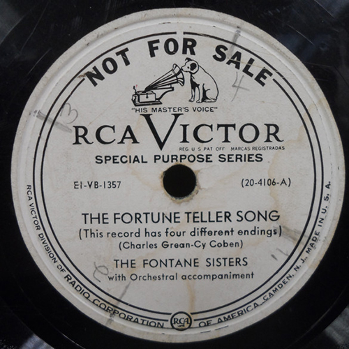 The Fontane Sisters ‎– The Fortune Teller Song : The Fifth Wheel On The Wagon